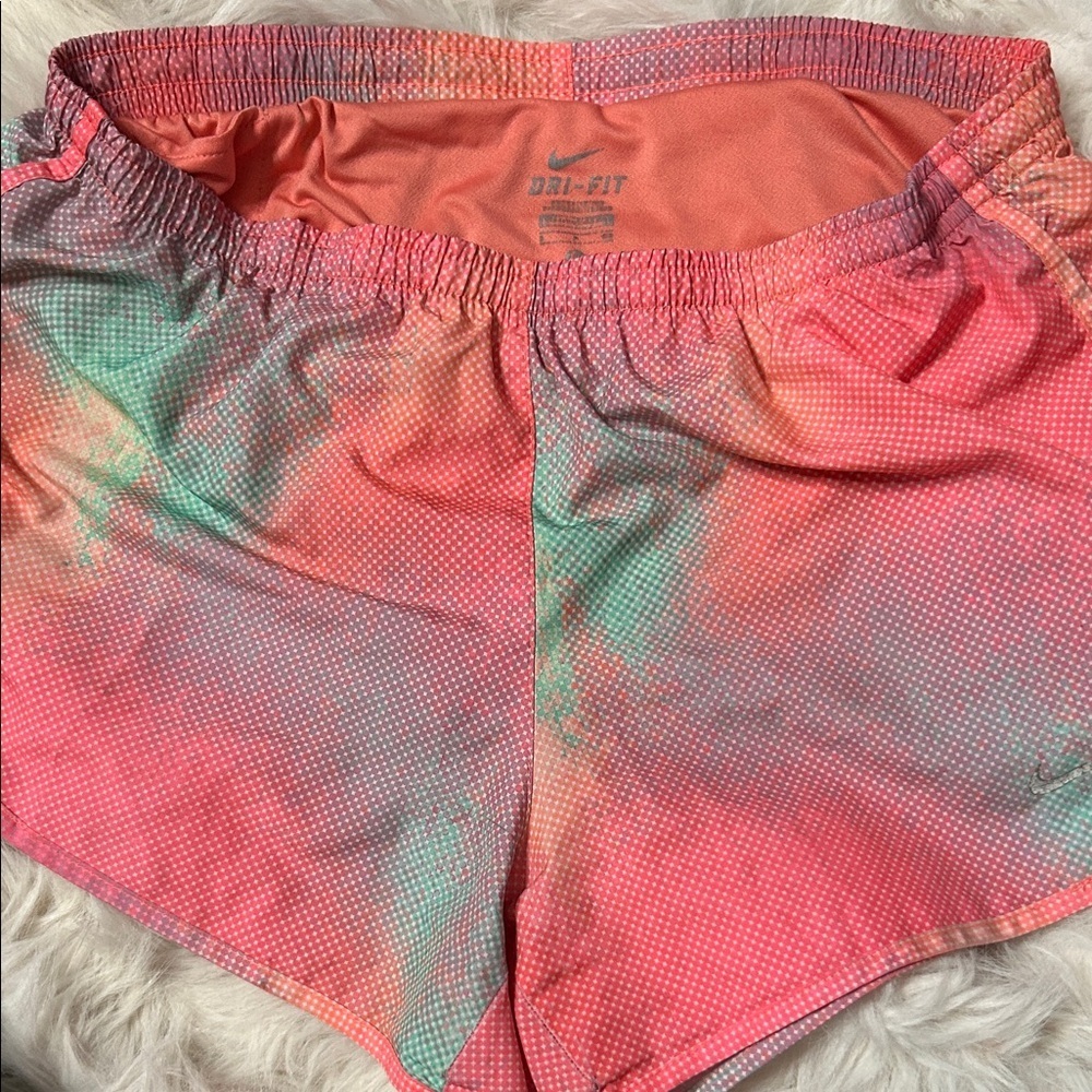 Nike Women's Athletic Shorts in Pink and Green